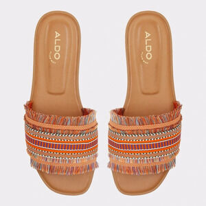 Aldo Nalani Multicolour Fringe embellished Flat Sandals -  6.5